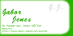 gabor jenes business card